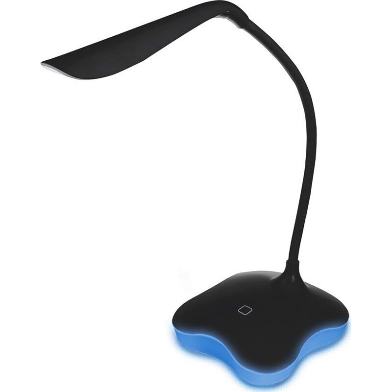 LED Bureaulamp - Estoza Mimo - 3W - Helder/Koud Wit 5500K - Touch Schakelaar - Dimbaar - Flexibele Arm - USB Opladen - Mat Zwart - Kunststof