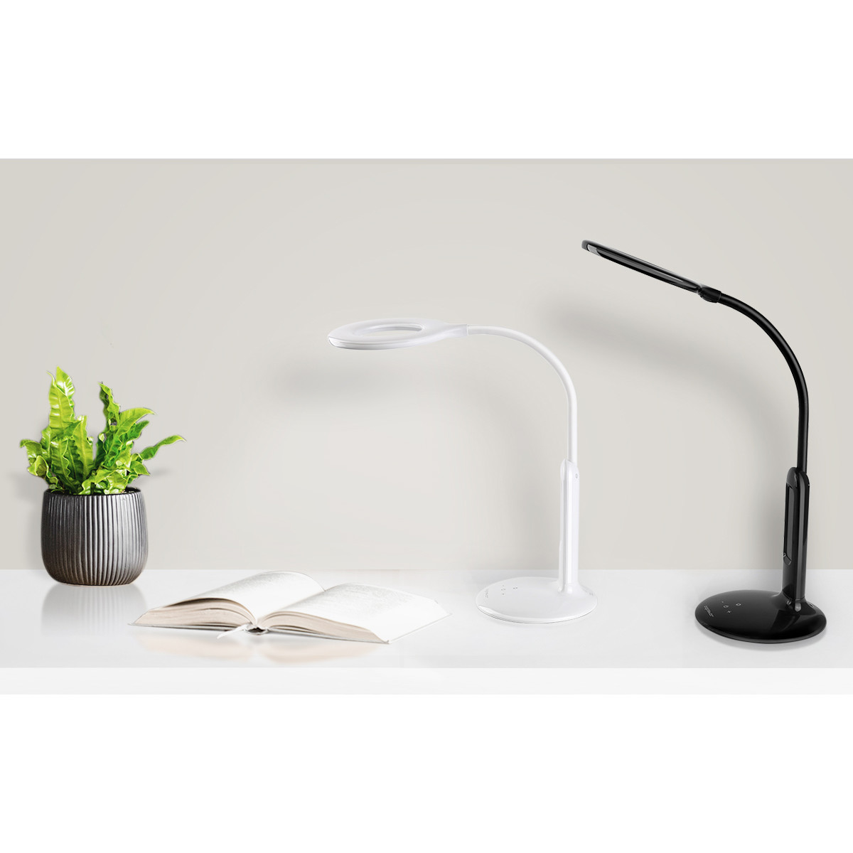 LED Bureaulamp met Kalender - Aigi Aviny - 7W - Aanpasbare Kleur - Dimbaar - Mat Wit