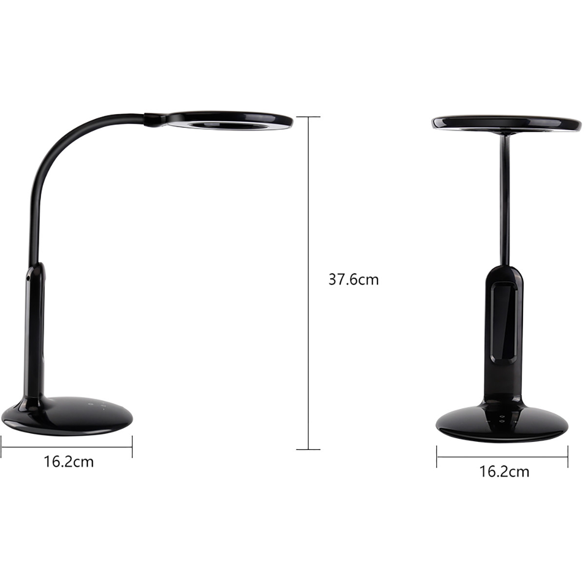 LED Bureaulamp met Kalender - Aigi Aviny - 7W - Aanpasbare Kleur - Dimbaar - Mat Zwart