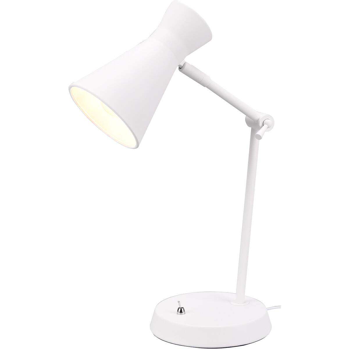 LED Bureaulamp - Tafelverlichting - Trion Ewomi - E27 Fitting - Rond - Mat Wit - Aluminium product afbeelding