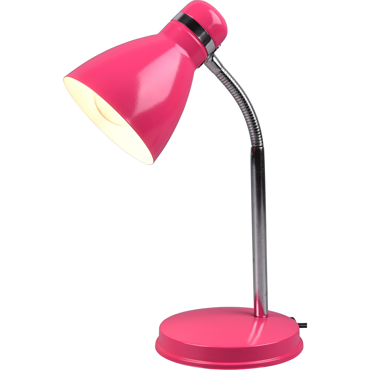 LED Bureaulamp - Tafelverlichting - Trion Himaya - E27 Fitting - Rond - Mat Roze - Aluminium product afbeelding