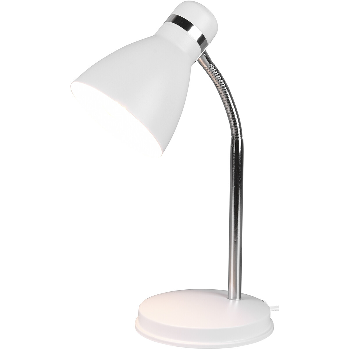 LED Bureaulamp - Tafelverlichting - Trion Himaya - E27 Fitting - Rond - Mat Wit - Aluminium product afbeelding