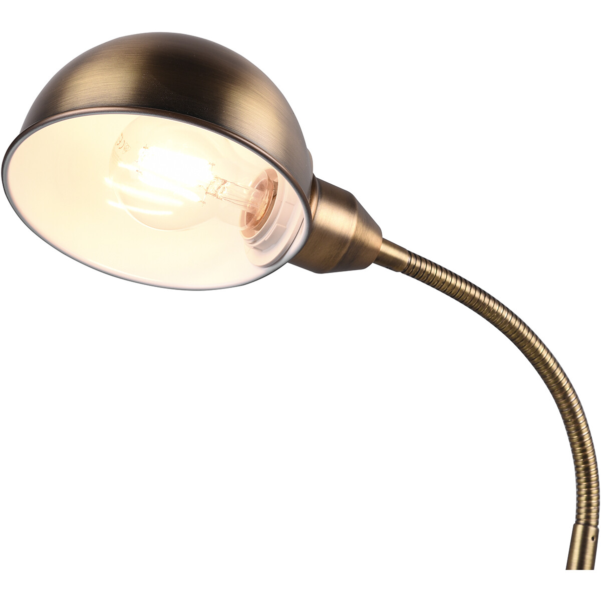 LED Bureaulamp - Tafelverlichting - Trion Pirle - E27 Fitting - Rond - Mat Goud - Aluminium