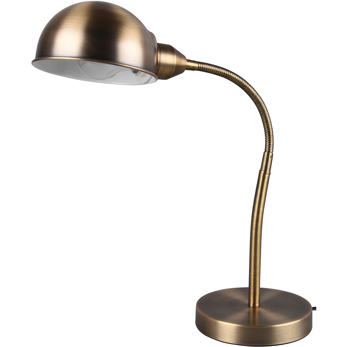 LED Bureaulamp - Tafelverlichting - Trion Pirle - E27 Fitting - Rond - Mat Goud - Aluminium