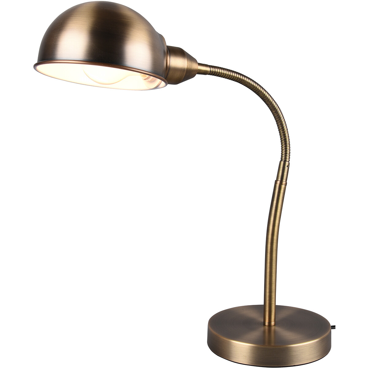 LED Bureaulamp - Tafelverlichting - Trion Pirle - E27 Fitting - Rond - Mat Goud - Aluminium product afbeelding