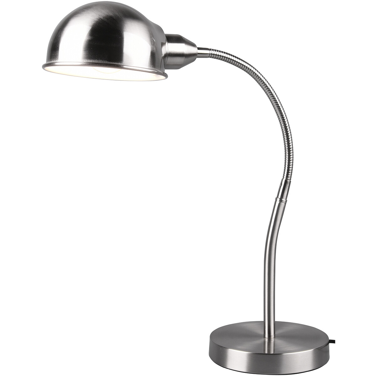 LED Bureaulamp - Tafelverlichting - Trion Pirle - E27 Fitting - Rond - Mat Nikkel - Aluminium product afbeelding