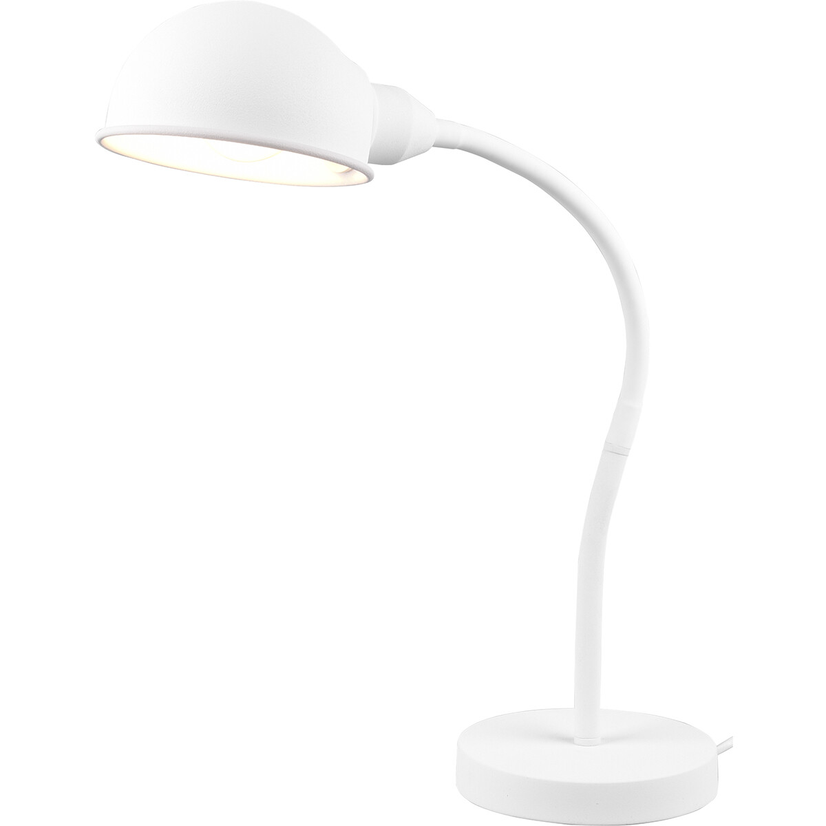 LED Bureaulamp - Tafelverlichting - Trion Pirle - E27 Fitting - Rond - Mat Wit - Aluminium product afbeelding