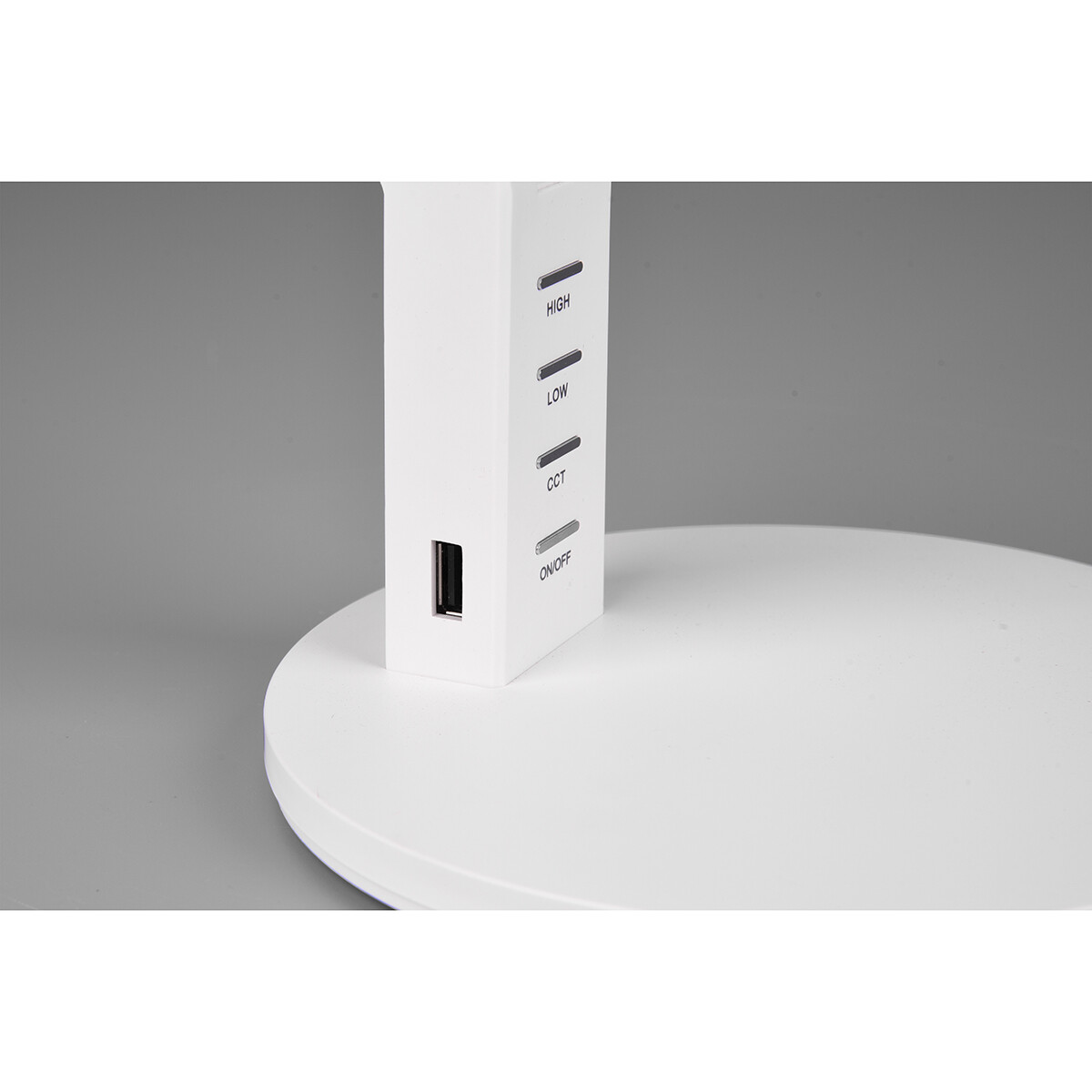 LED Bureaulamp - Trion Avvan - 5W - Aanpasbare Kleur - USB Oplaadbaar - Dimbaar - Rond - Mat Wit - Kunststof