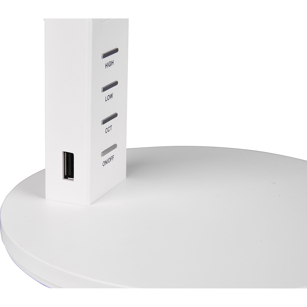 LED Bureaulamp - Trion Avvan - 5W - Aanpasbare Kleur - USB Oplaadbaar - Dimbaar - Rond - Mat Wit - Kunststof