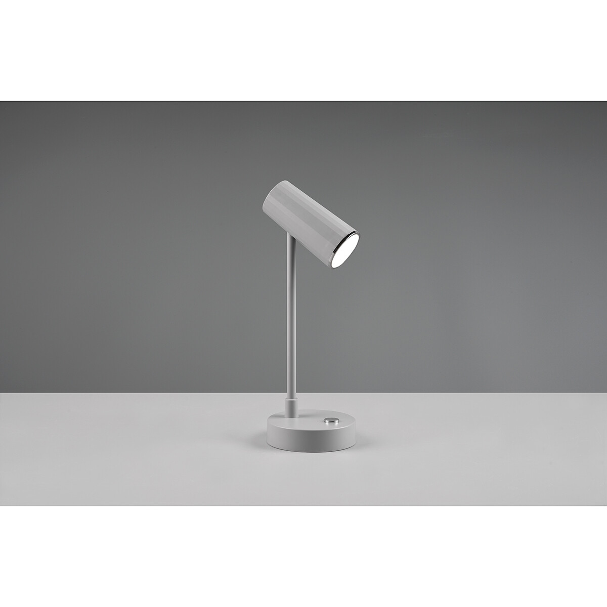 LED Bureaulamp - Trion Lono - 2.5W - Aanpasbare Kleur - Dimbaar - Rond - Mat Grijs - Kunststof