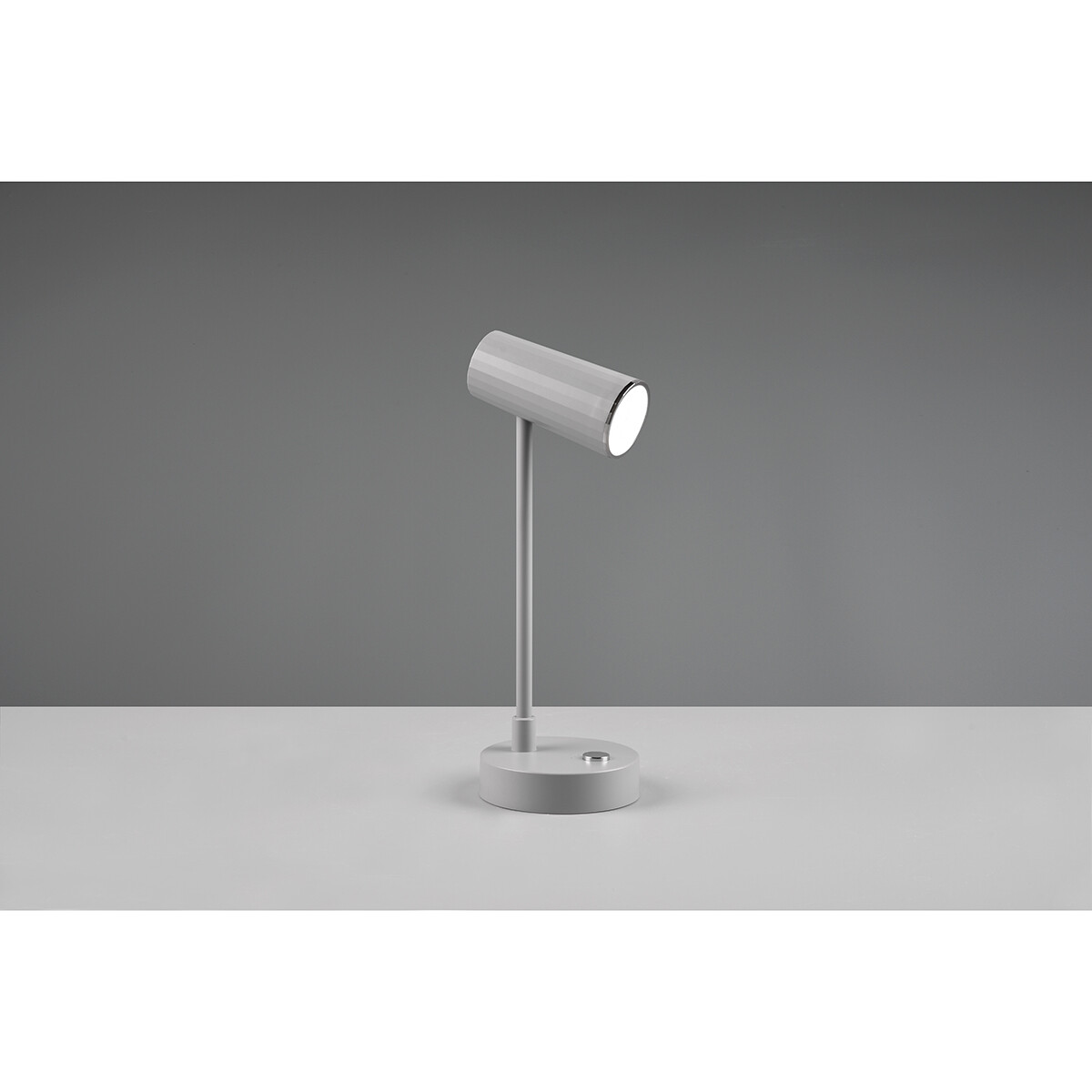 LED Bureaulamp - Trion Lono - 2.5W - Aanpasbare Kleur - Dimbaar - Rond - Mat Grijs - Kunststof