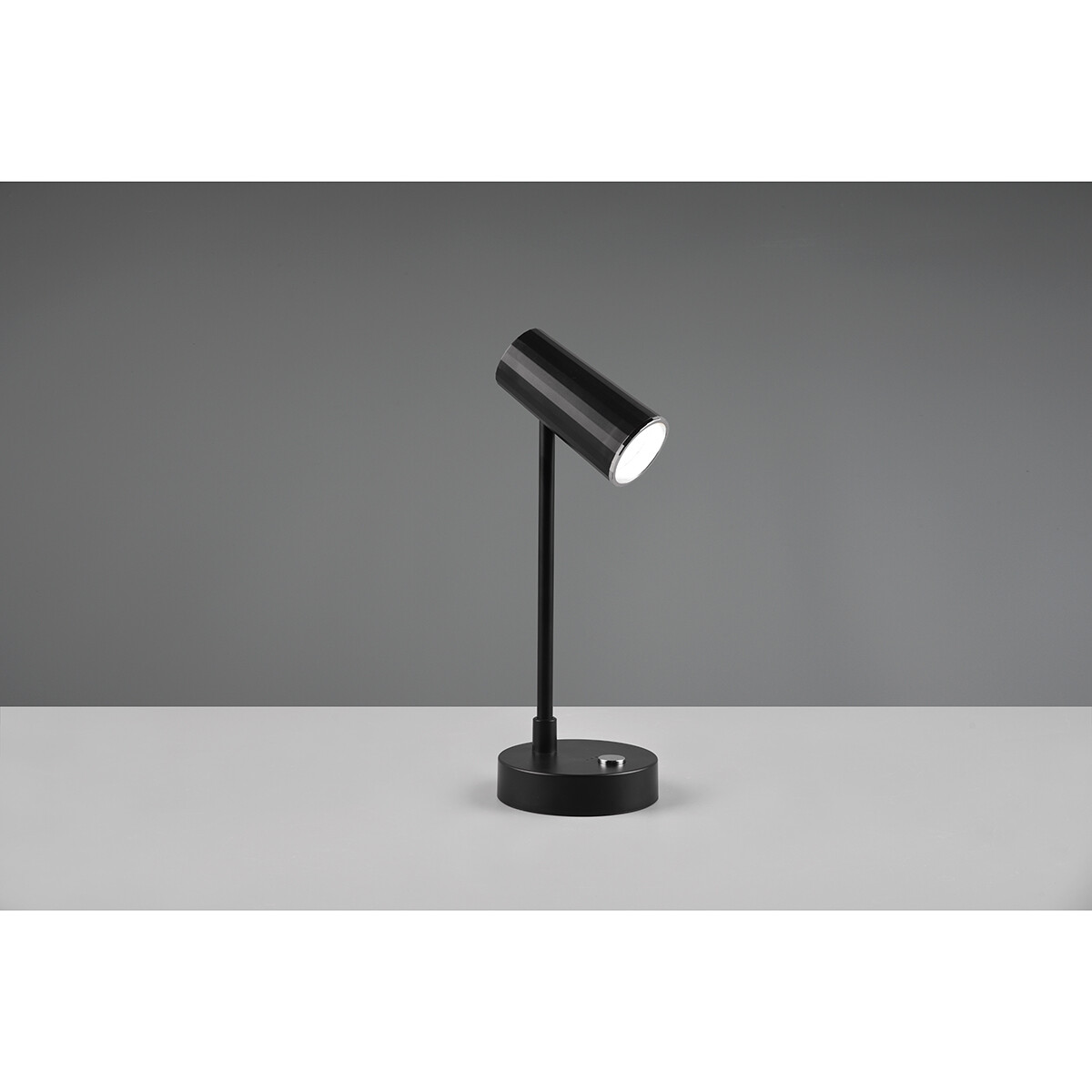 LED Bureaulamp - Trion Lono - 2.5W - Aanpasbare Kleur - Dimbaar - Rond - Mat Zwart - Kunststof