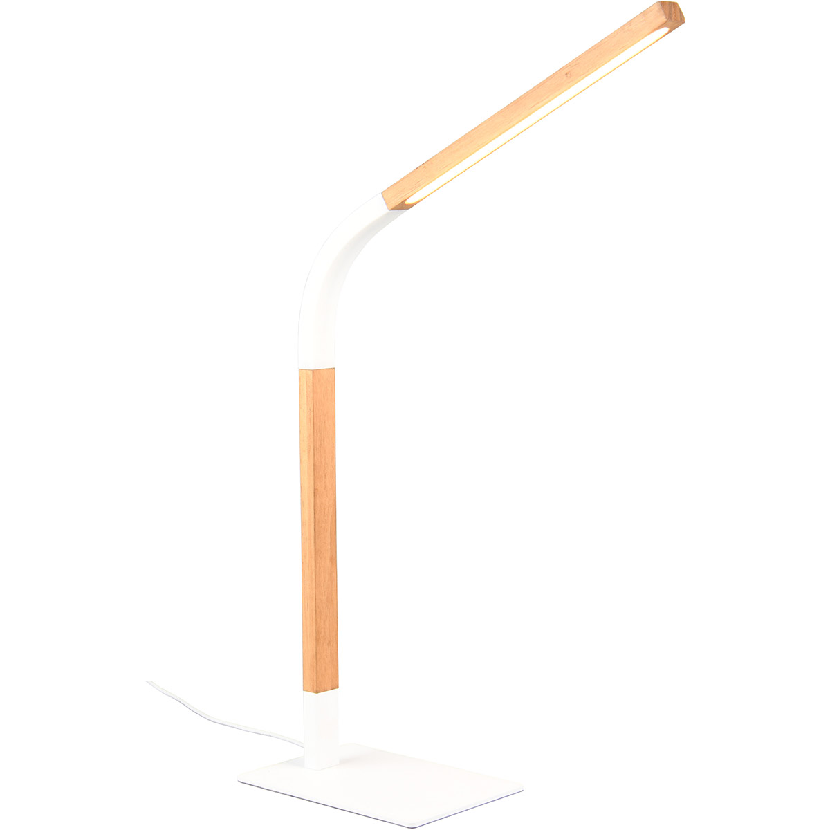 LED Bureaulamp - Trion Rios - 7W - Warm Wit 3000K - Aanraakschakelaar - Rechthoek - Mat Wit - Metaal