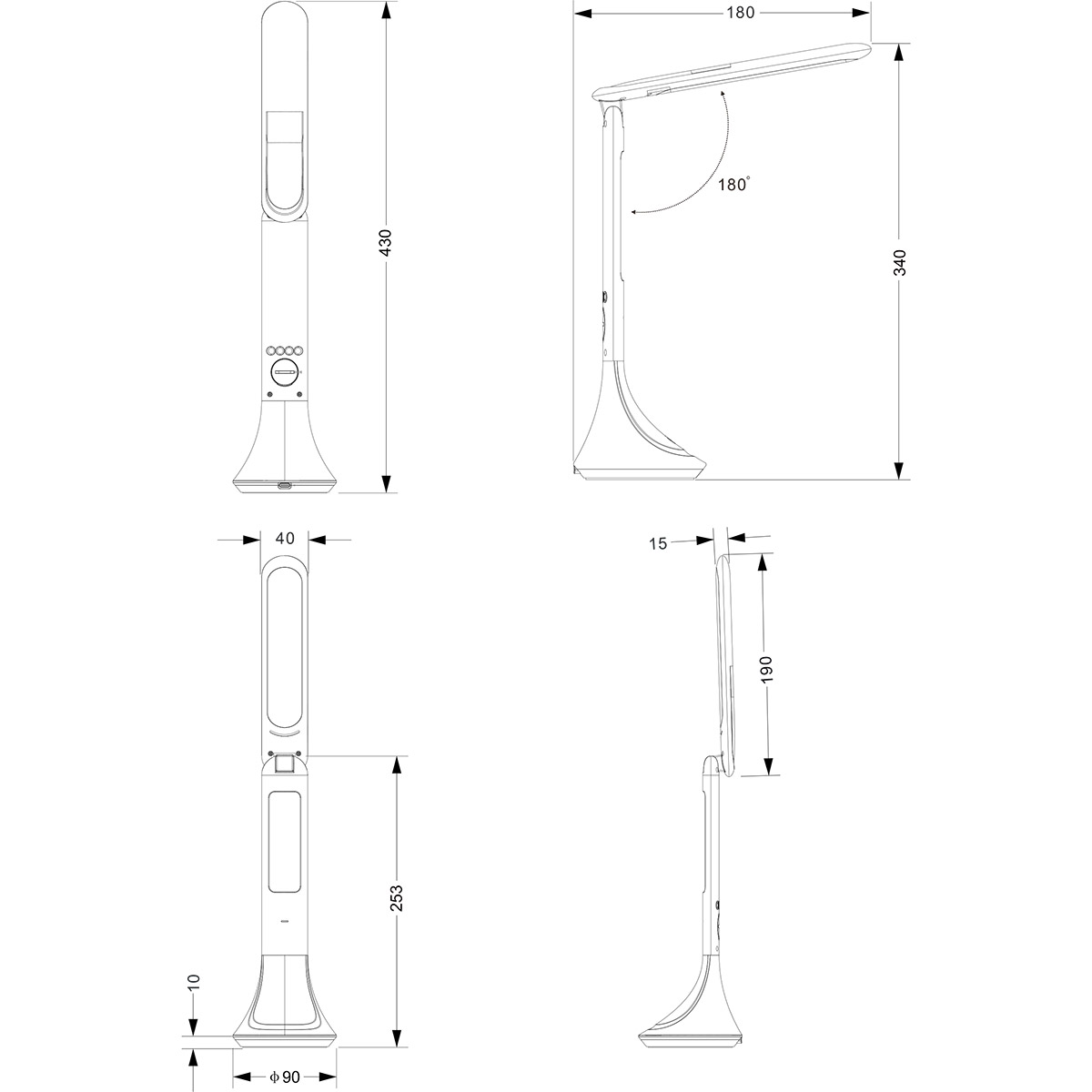 LED Bureaulamp - Trion Taty - 4W - Natuurlijk Wit 4000K - Oplaadbare batterijen - Wit - Kunststof