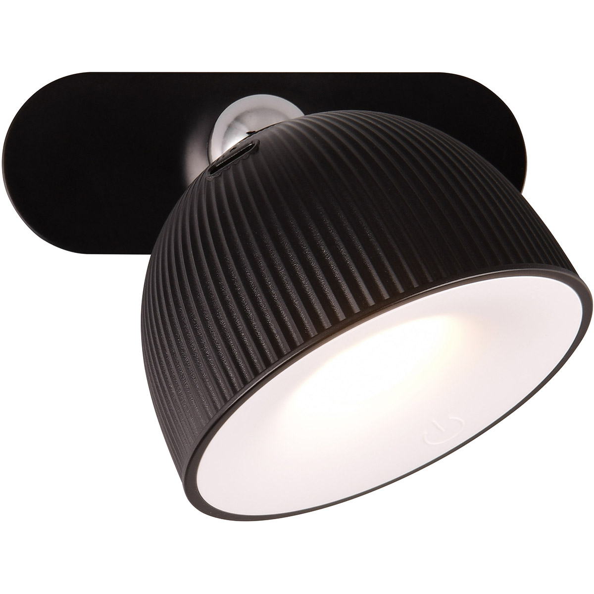 LED Bureaulamp - Trion Xavi - 3W - Warm Wit 3000K - Oplaadbaar - Rond - Zwart - Kunststof