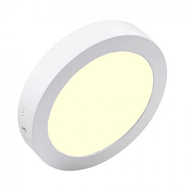 LED Downlight 6 Pack - Opbouw - Rond 18W - Warm Wit 3000K - Mat Wit Aluminium - Ø225mm