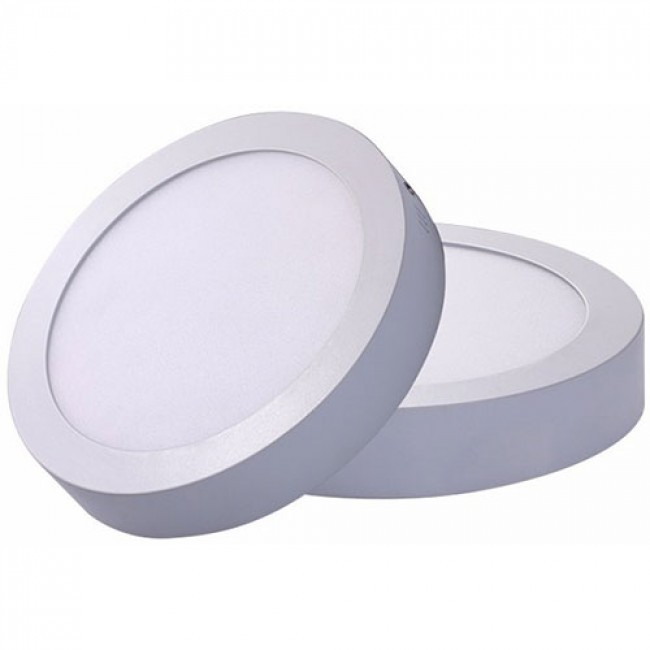 LED Downlight 6 Pack - Opbouw - Rond 18W - Warm Wit 3000K - Mat Wit Aluminium - Ø225mm