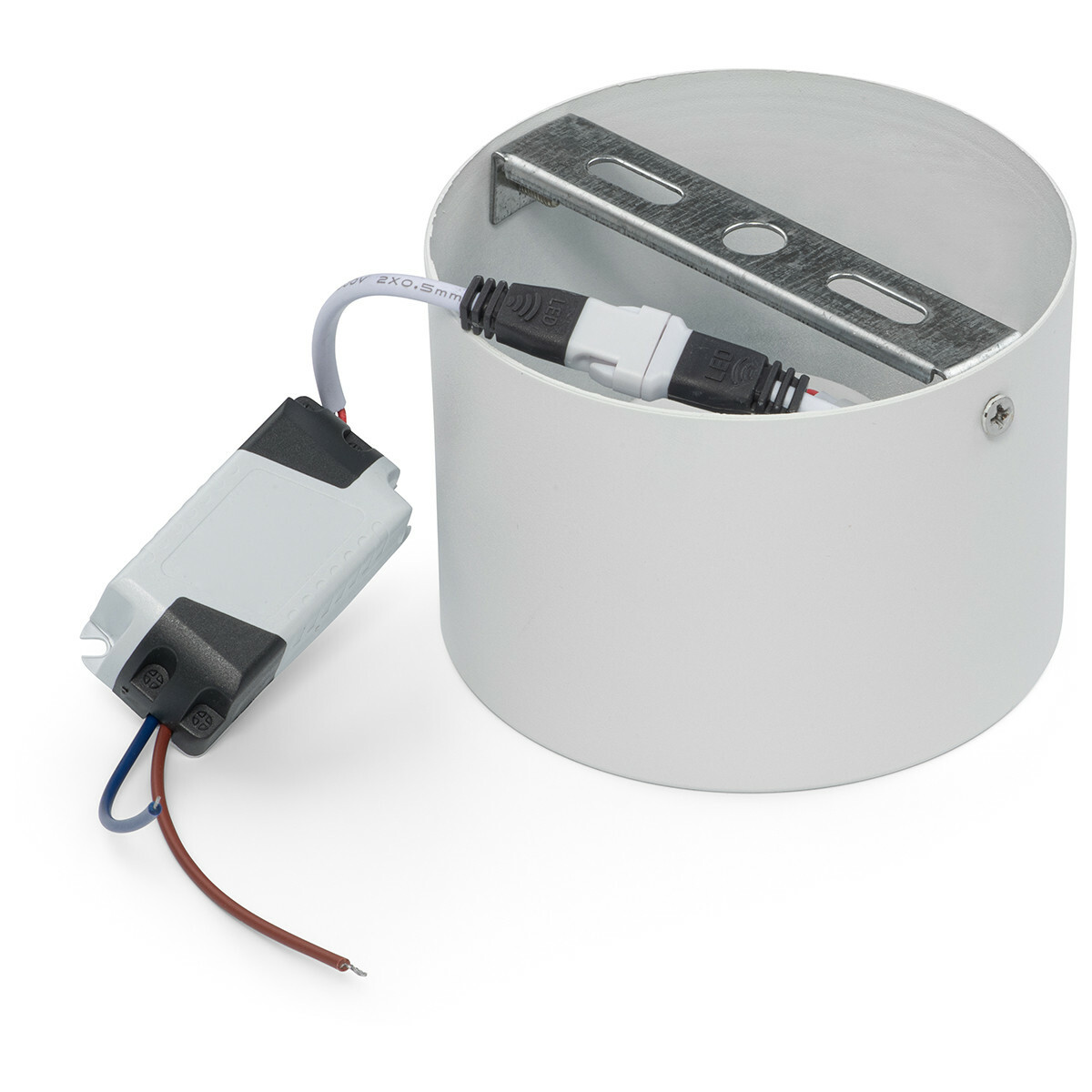 LED Downlight 6 Pack - Opbouw Rond Hoog 5W - Natuurlijk Wit 4200K - Mat Wit Aluminium - Ø105mm