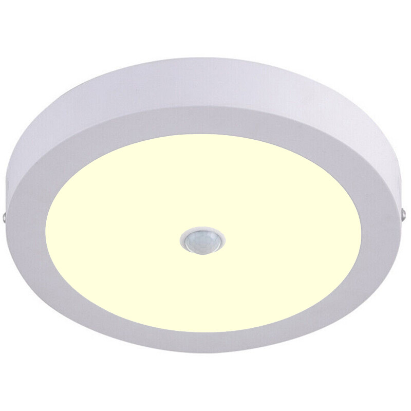 LED Downlight Facto Dury PIR Bewegingssensor 360° + Dag en Nacht Sensor 18W Warm Wit 2700K Opbouw Ro