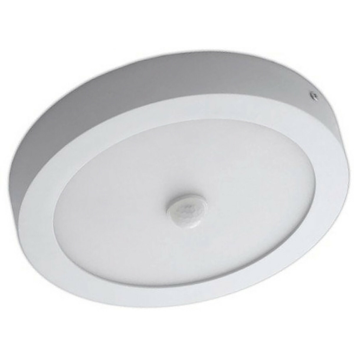 LED Downlight - Facto Dury - PIR Bewegingssensor 360° + Dag en Nacht Sensor - 18W - Natuurlijk Wit 4000K - Opbouw - Rond - Mat Wit - OSRAM LEDs