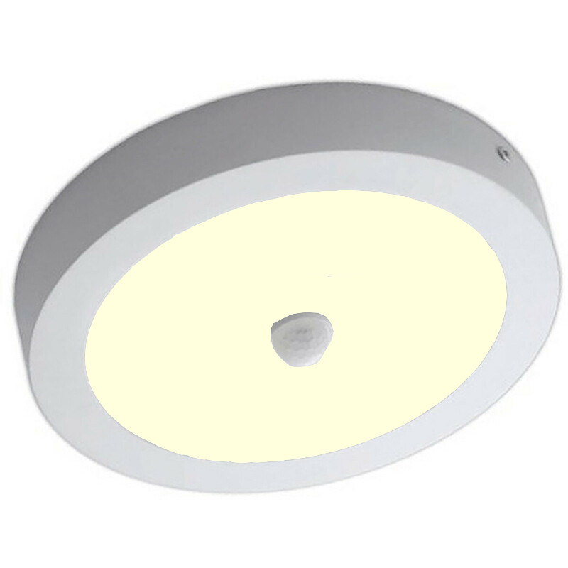 LED Downlight - Facto - PIR Bewegingssensor 360° - 20W - UGR19 - Warm Wit 3000K - Opbouw Rond - Mat Wit - Aluminium - OSRAM LEDs product afbeelding