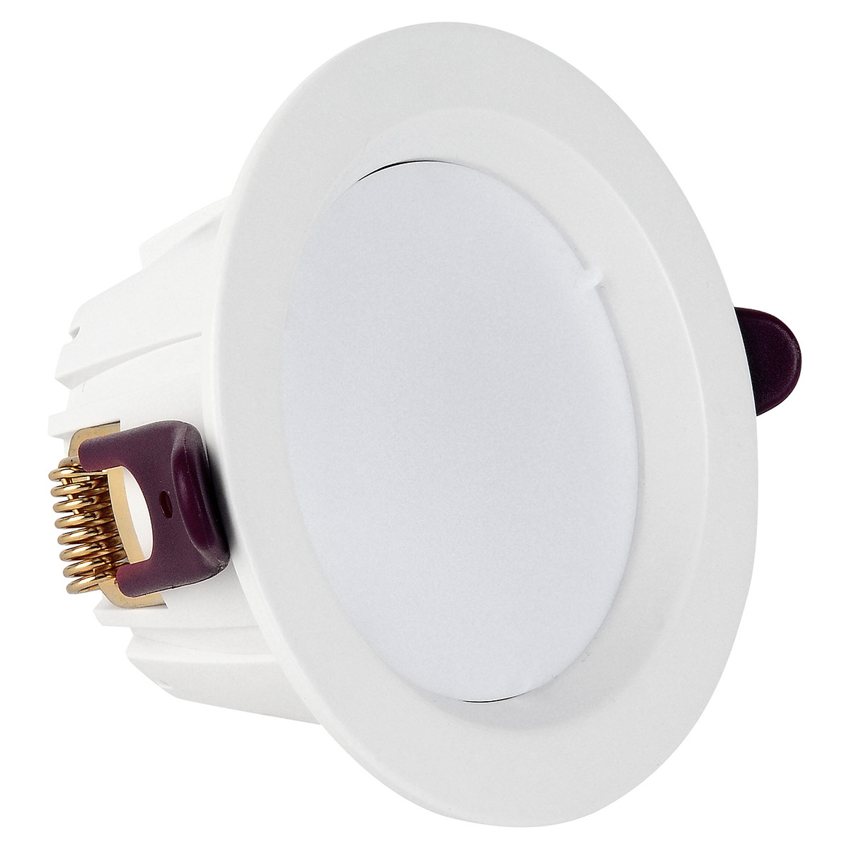 LED Downlight Lanar - Inbouw Rond 7W - Dimbaar - Natuurlijk 4000K - Mat Wit Aluminium Ø98mm