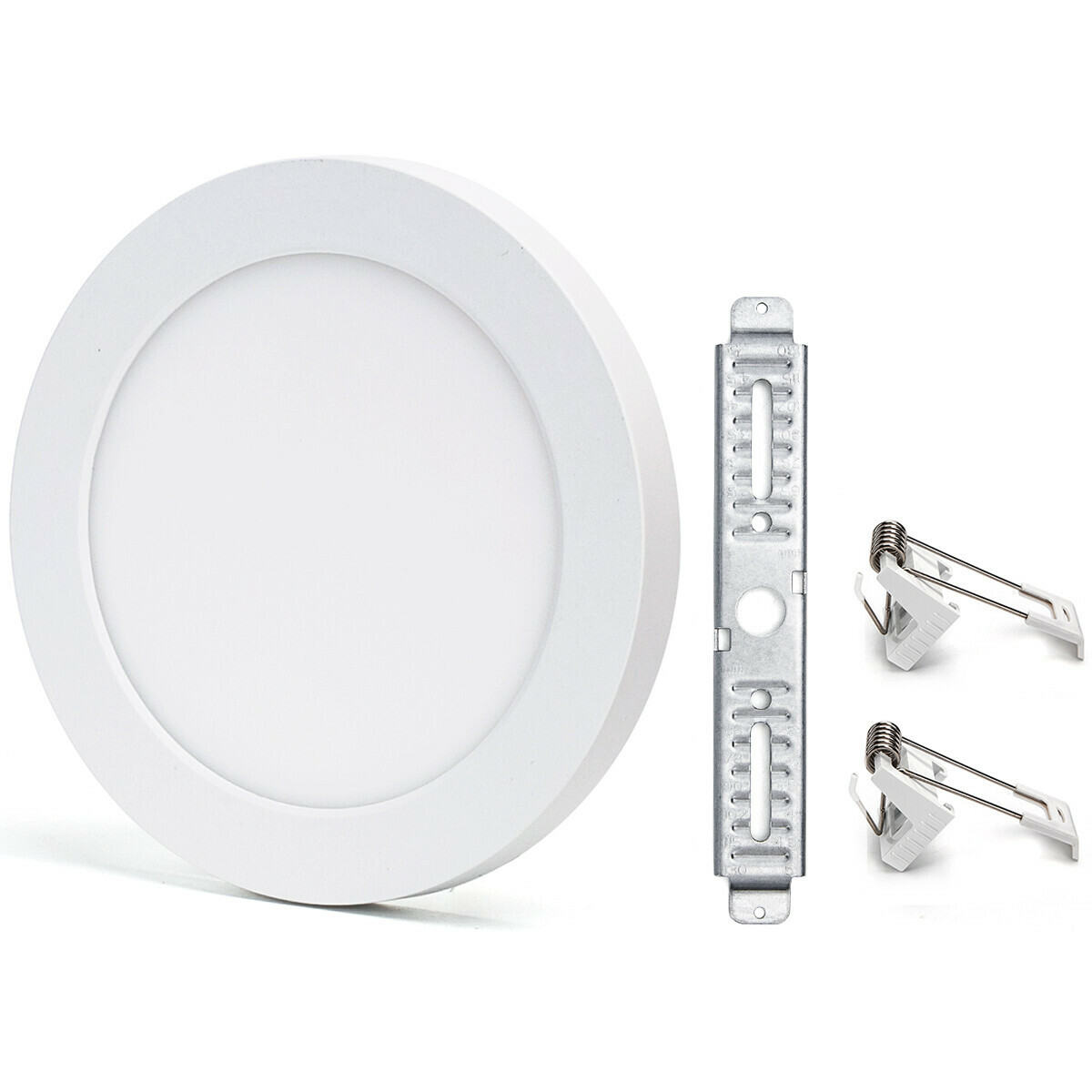 LED Downlight Pro - Aigi Foka - Inbouw/Opbouw - Rond - 12W - Helder/Koud Wit 6000K - Mat Wit - Kunststof