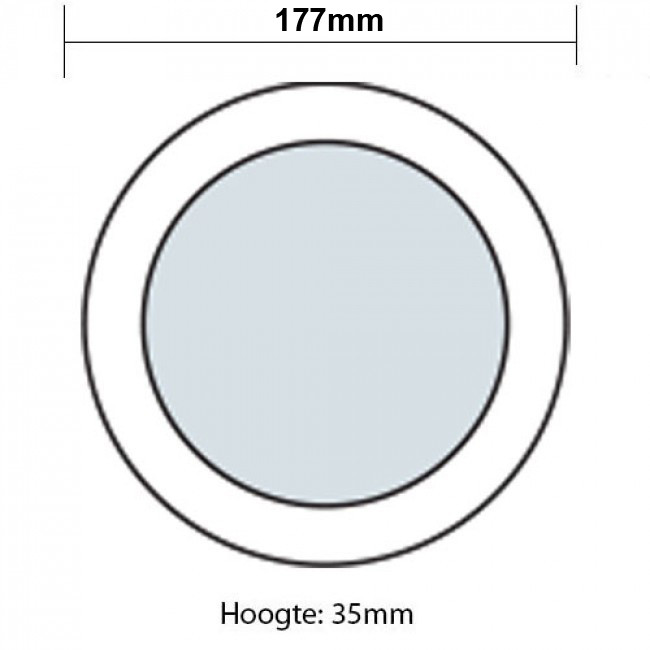 LED Downlight Pro - Aigi - Opbouw Rond 12W - Helder/Koud Wit 6000K - Mat Wit - Ø177mm