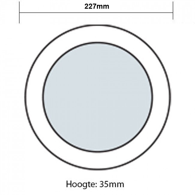 LED Downlight Pro - Aigi - Opbouw Rond 18W - Helder/Koud Wit 6000K - Mat Wit - Ø227mm