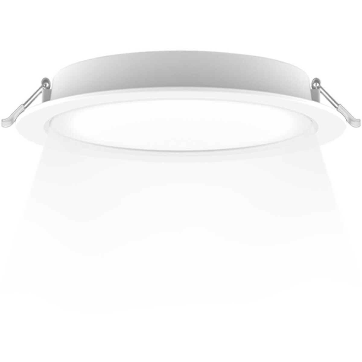 LED Downlight Pro - Aigi Trinko - Inbouw Rond 6W - Natuurlijk Wit 4000K - Mat Wit - Kunststof - Ø118mm