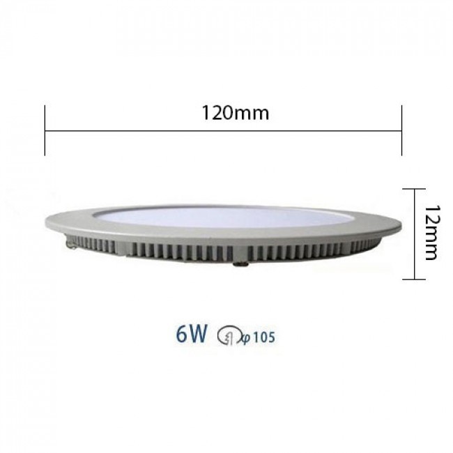 LED Downlight Slim 6 Pack - Inbouw - 6W - Helder/Koud Wit 6400K - Rond - Mat Wit - Aluminium - Ø120mm