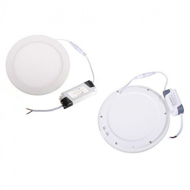 LED Downlight Slim 6 Pack - Inbouw Rond 12W - Natuurlijk Wit 4200K - Mat Wit Aluminium - Ø170mm