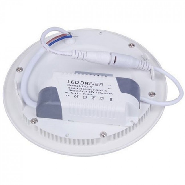 LED Downlight Slim 6 Pack - Inbouw Rond 12W - Natuurlijk Wit 4200K - Mat Wit Aluminium - Ø170mm