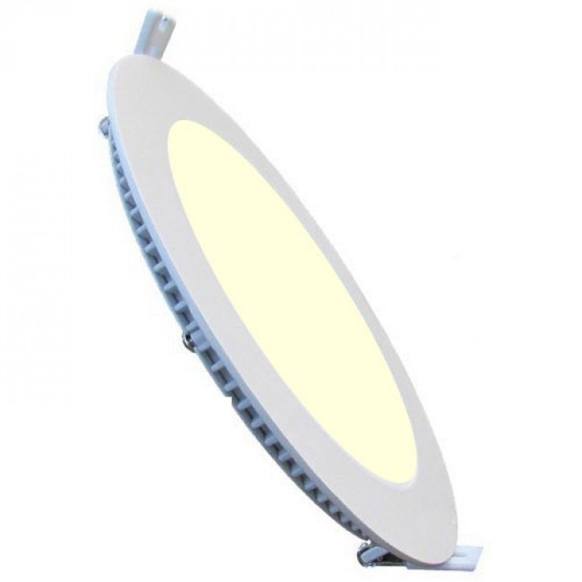 LED Downlight Slim 6 Pack - Inbouw Rond 12W - Warm Wit 2700K - Mat Wit Aluminium - Ø170mm