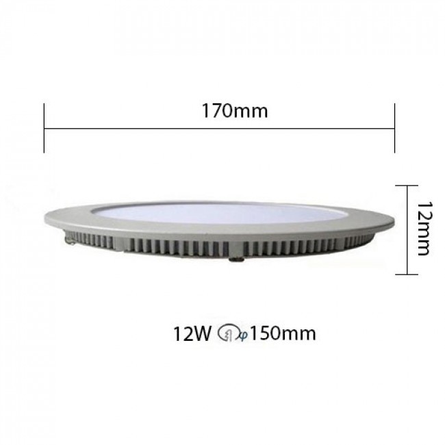 LED Downlight Slim 6 Pack - Inbouw Rond 12W - Warm Wit 2700K - Mat Wit Aluminium - Ø170mm