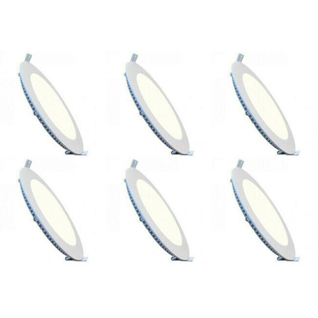 LED Downlight Slim 6 Pack - Inbouw Rond 3W - Dimbaar - Natuurlijk Wit 4200K - Mat Wit Aluminium - Ø83mm