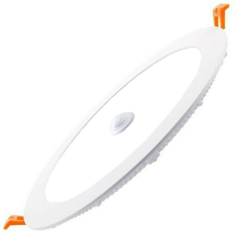 LED Downlight Slim - Facto Dury - PIR Bewegingssensor 360° + Dag en Nacht Sensor - 20W - Helder/Koud Wit 6000K - Inbouw - Rond - Mat Wit - OSRAM LEDs product afbeelding