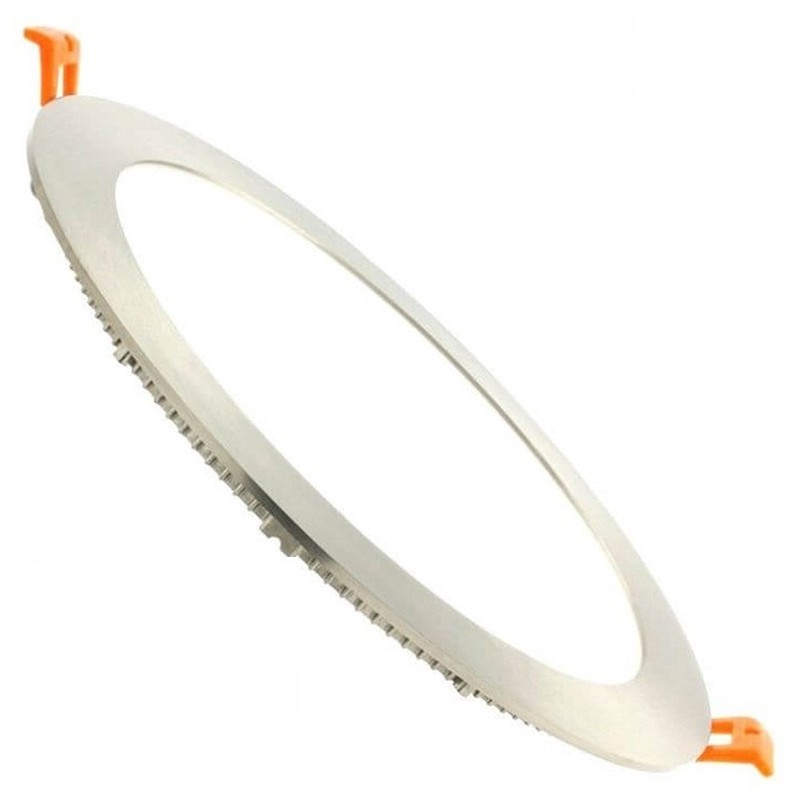 LED Downlight Slim - Facto - Inbouw Rond 18W - Helder/Koud Wit 6000K - RVS - Ø223mm