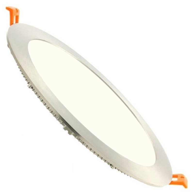 LED Downlight Slim - Facto - Inbouw Rond 20W - Natuurlijk Wit 4000K - RVS - Ø223mm