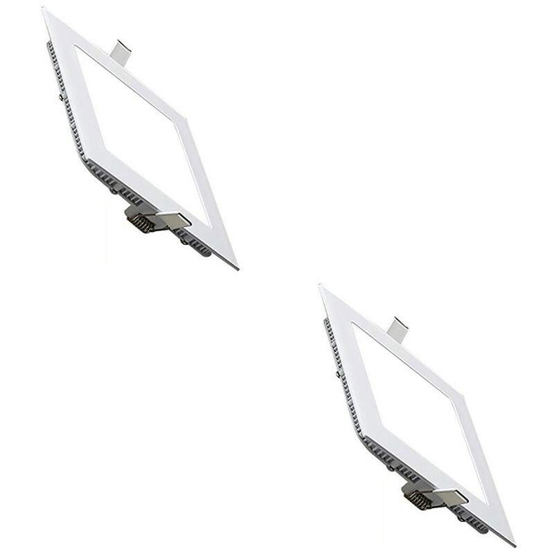 LED Downlight Slim 2 Pack - Inbouw Vierkant 12W - Helder/Koud Wit 6400K - Mat Wit Aluminium - 170mm product afbeelding