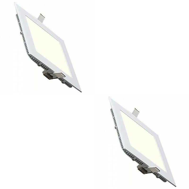 LED Downlight Slim 2 Pack - Inbouw Vierkant 12W - Natuurlijk Wit 4200K - Mat Wit Aluminium - 170mm product afbeelding