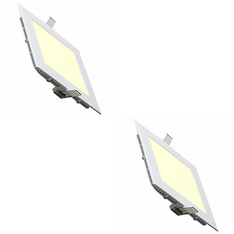 LED Downlight Slim 2 Pack - Inbouw Vierkant 18W - Warm Wit 2700K - Mat Wit Aluminium - 225mm product afbeelding