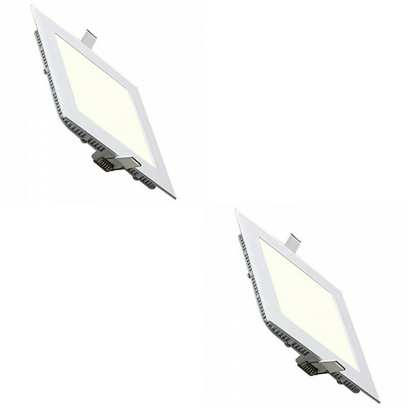 LED Downlight Slim 2 Pack - Inbouw Vierkant 18W - Natuurlijk Wit 4200K - Mat Wit Aluminium - 225mm product afbeelding