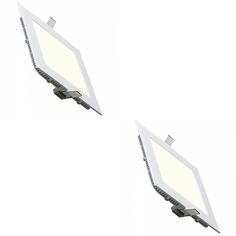 LED Downlight Slim 2 Pack - Inbouw Vierkant 3W - Natuurlijk Wit 4200K - Mat Wit Aluminium - 89mm product afbeelding