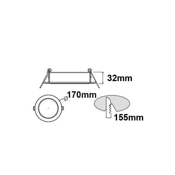 LED Downlight Slim Pro - Aigi - Inbouw Rond 12W - Warm Wit 3000K - Mat Wit - Ø170mm