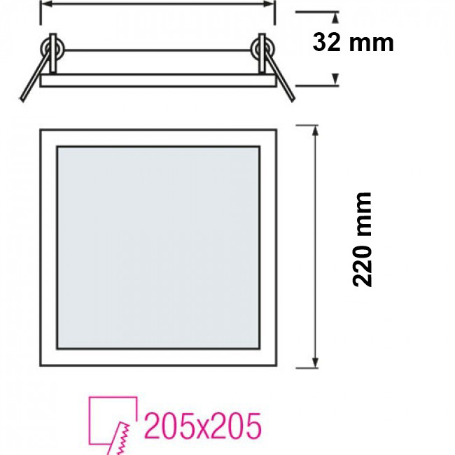 LED Downlight Slim Pro - Aigi - Inbouw Vierkant 18W - Helder/Koud Wit 6000K - Mat Wit - 220mm