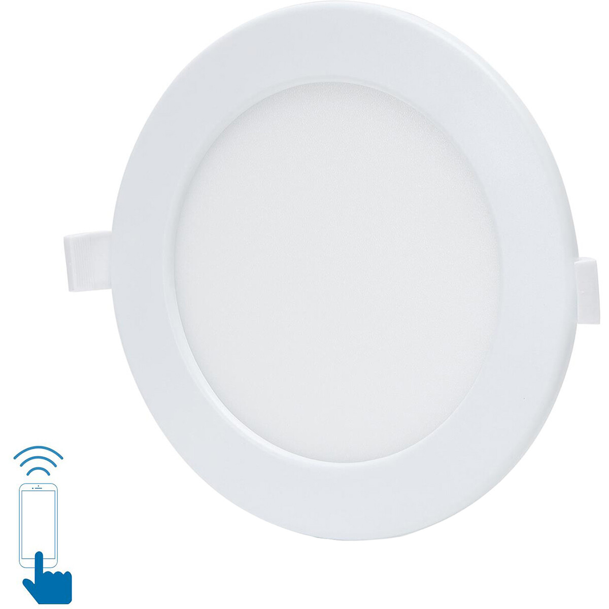 LED Downlight - Smart LED - Wifi LED - Slimme LED - Aigi Zumba - 12W - Aanpasbare Kleur - Inbouw Rond - Mat Wit - Aluminium - Ø170mm