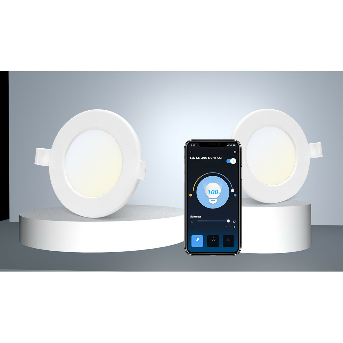 LED Downlight - Smart LED - Wifi LED - Slimme LED - Aigi Zumba - 12W - Aanpasbare Kleur - Inbouw Rond - Mat Wit - Aluminium - Ø170mm