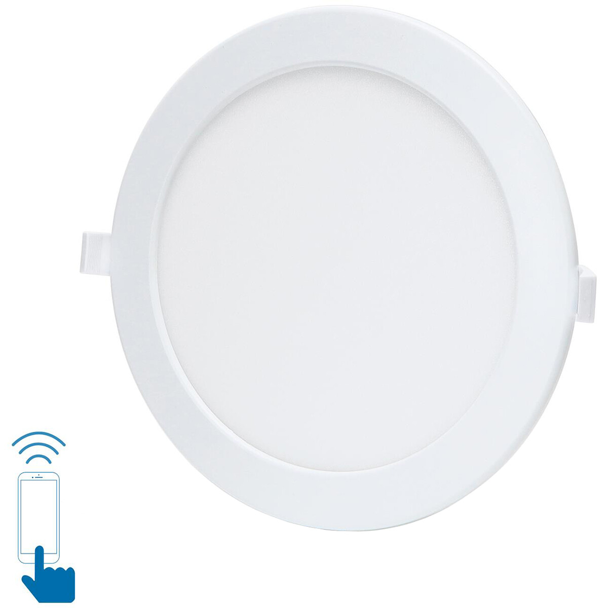 LED Downlight - Smart LED - Wifi LED - Slimme LED - Aigi Zumba - 18W - Aanpasbare Kleur - Inbouw Rond - Mat Wit - Aluminium - Ø220mm