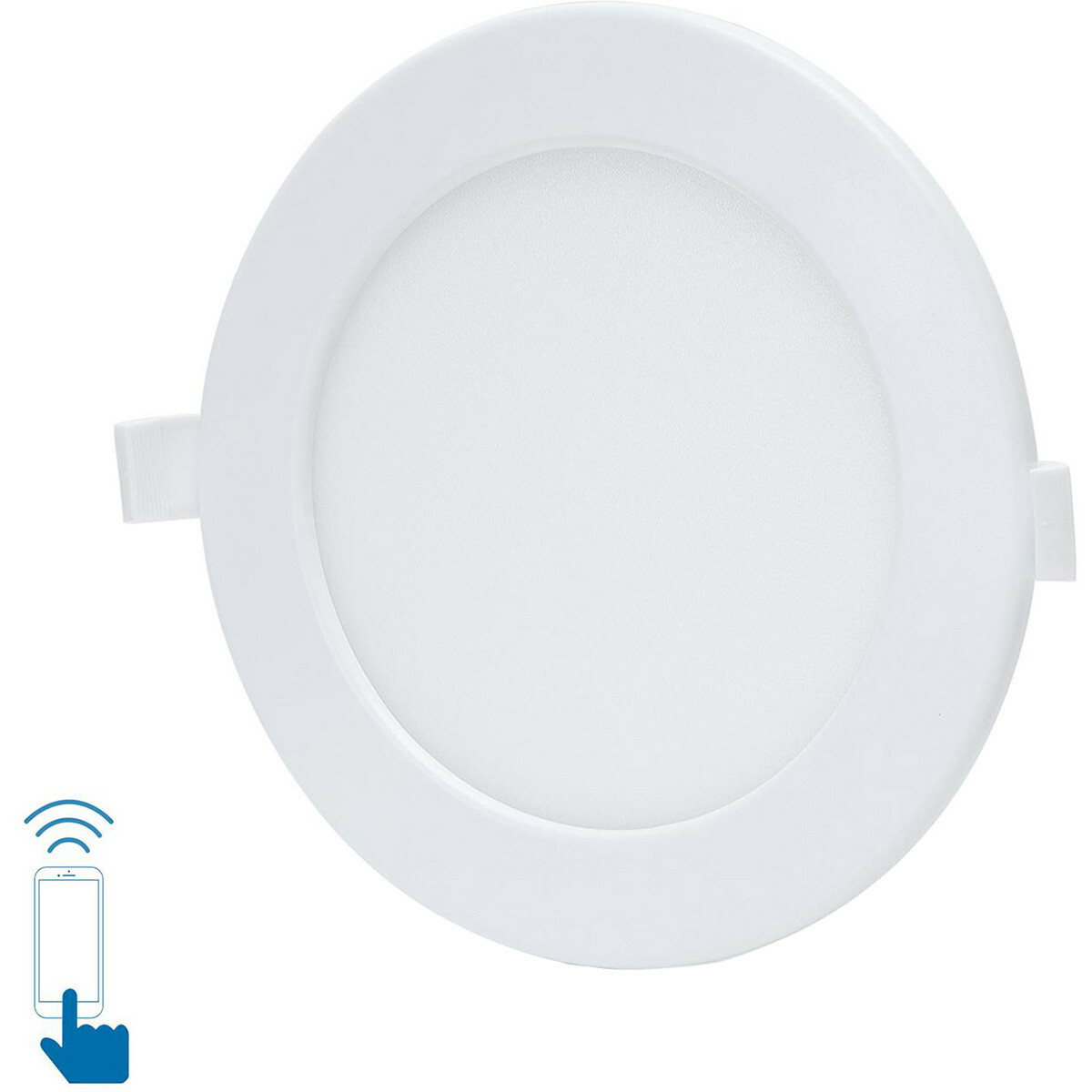 LED Downlight - Smart LED - Wifi LED - Slimme LED - Aigi Zumba - 12W - Helder/Koud Wit 6500K - Inbouw Rond - Mat Wit - Aluminium - Ø170mm